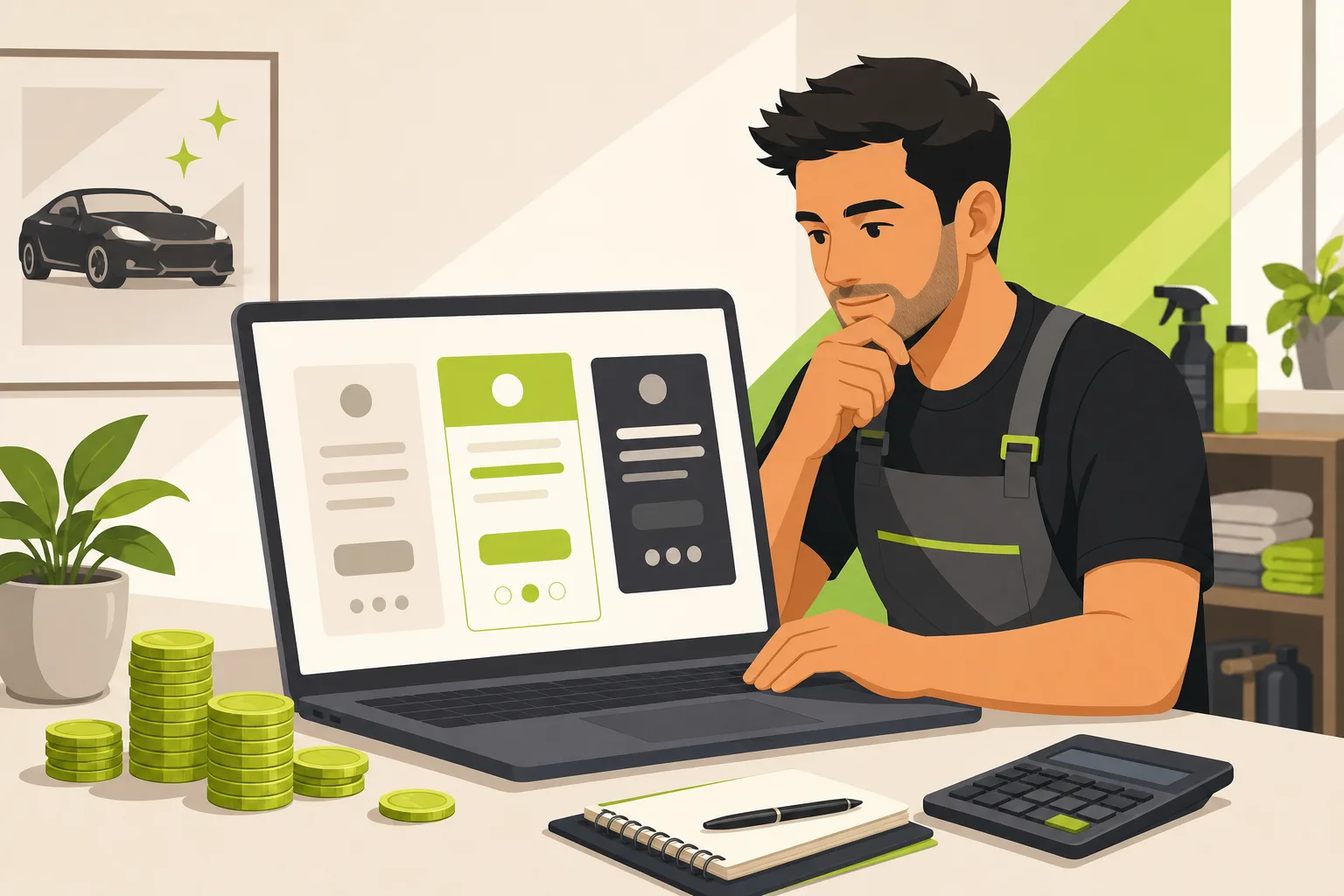 Illustration: How Much Does an Auto Detailer Website Cost?
