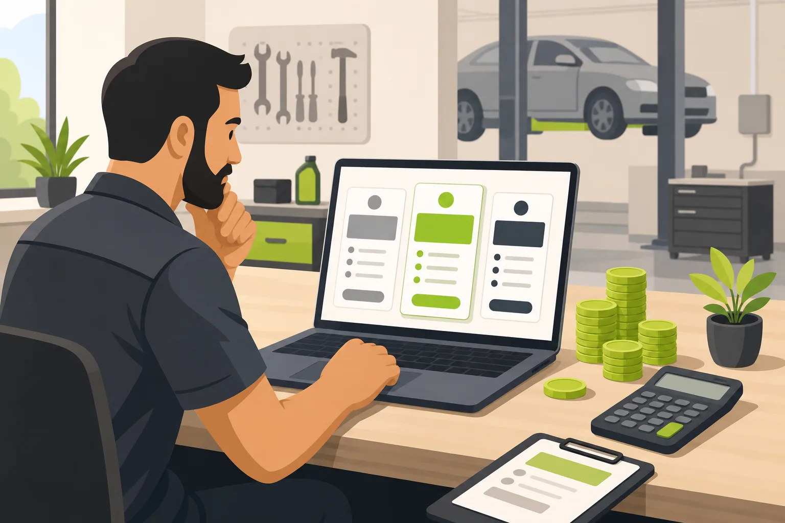 Illustration: How Much Does an Auto Mechanic Website Cost?