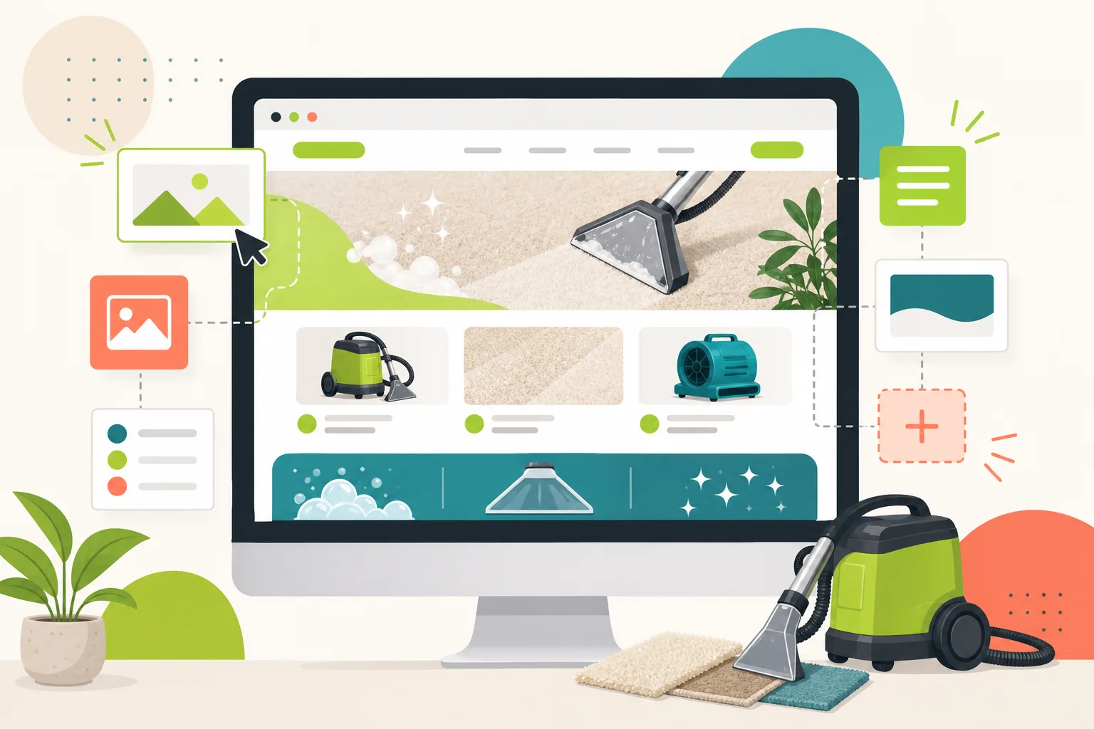 Illustration: Best Website Builder for a Carpet Cleaner