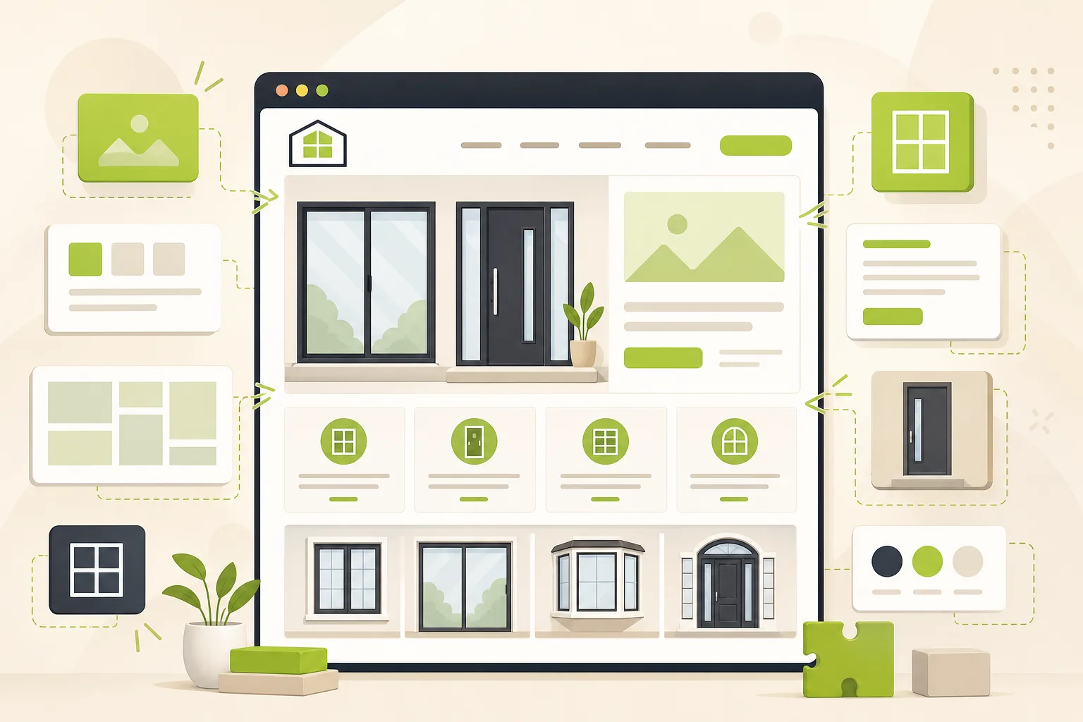 Illustration: Best Website Builder for a Window and Door Company
