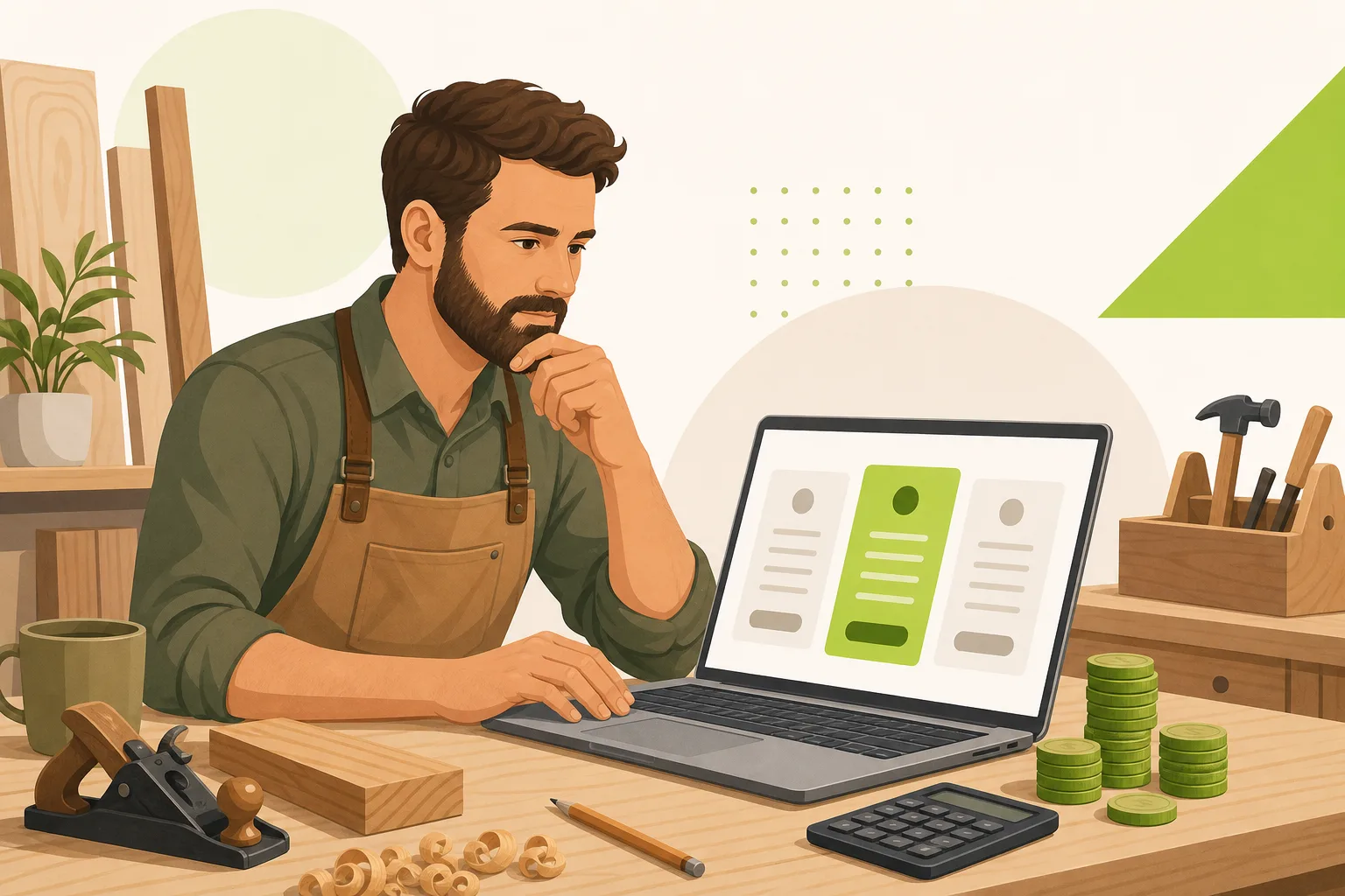 Illustration: How Much Does a Carpenter Website Cost?