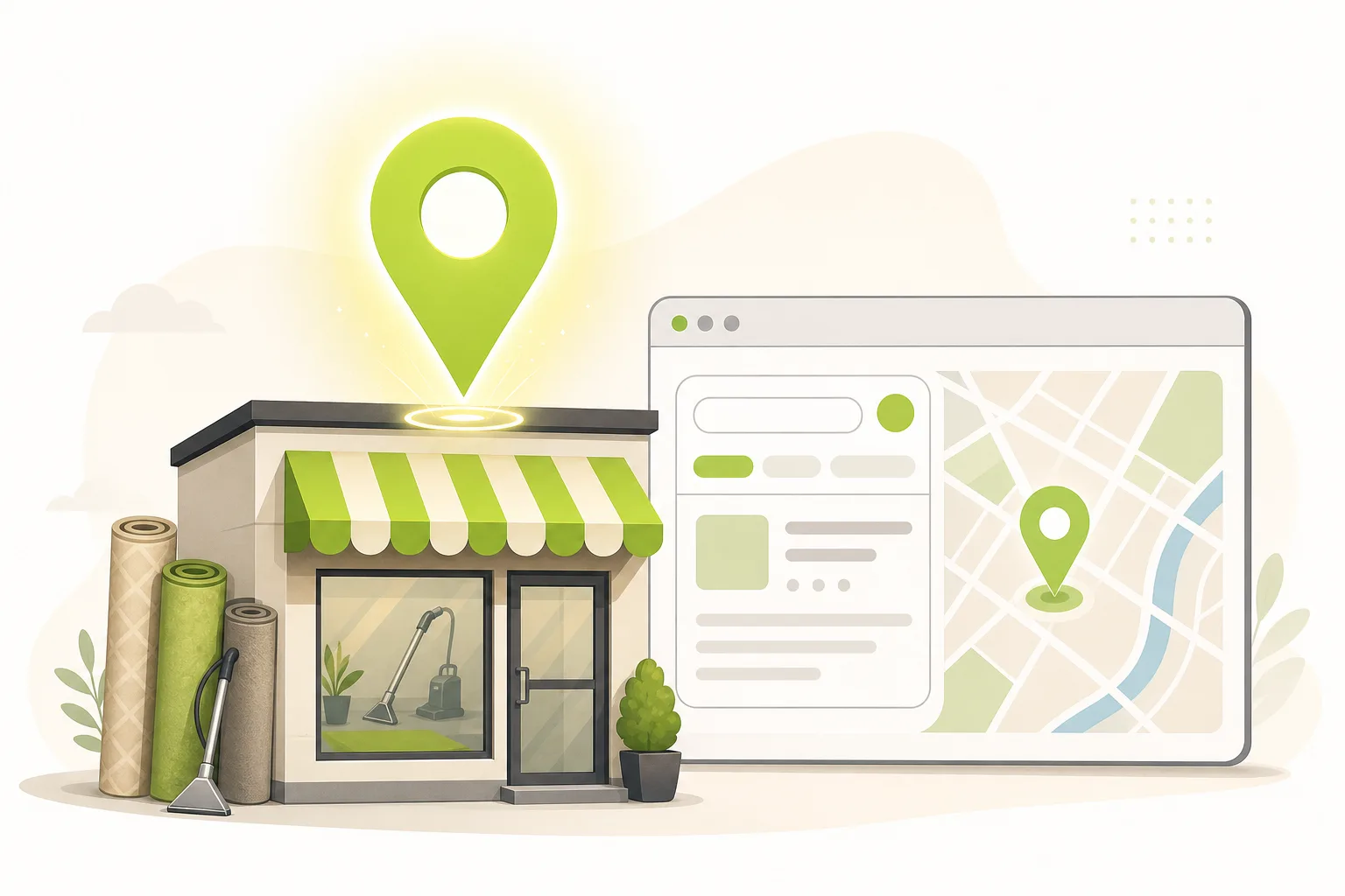 Illustration: Is Google Business Profile Enough for a Carpet Cleaner?