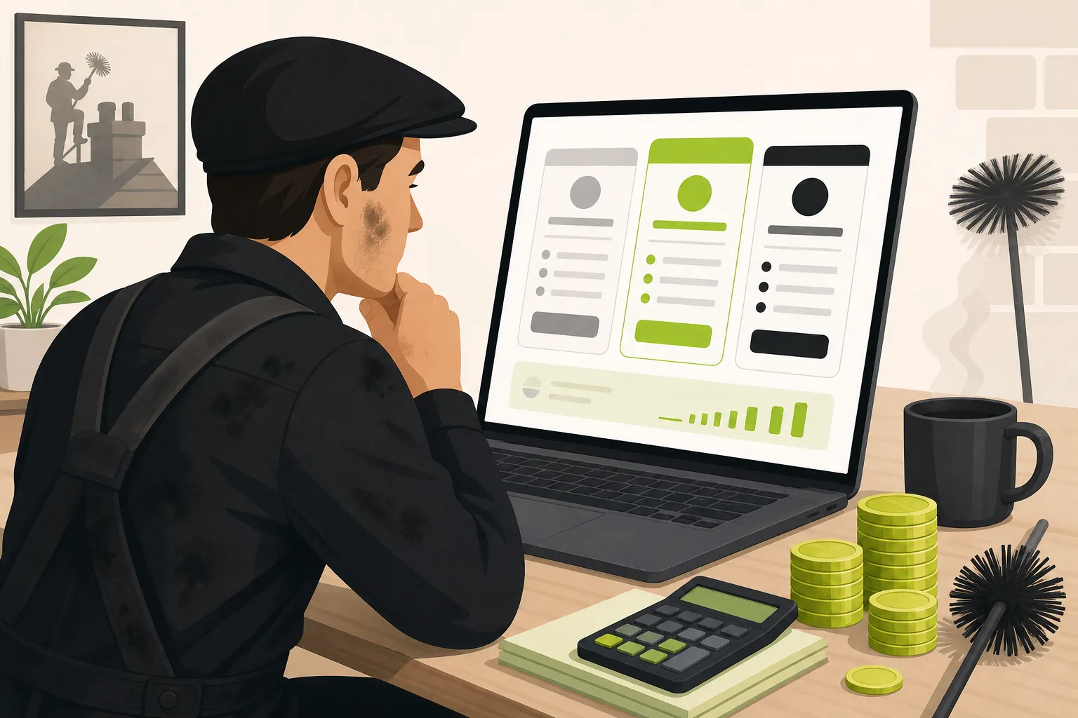 Illustration: How Much Does a Chimney Sweep Website Cost?