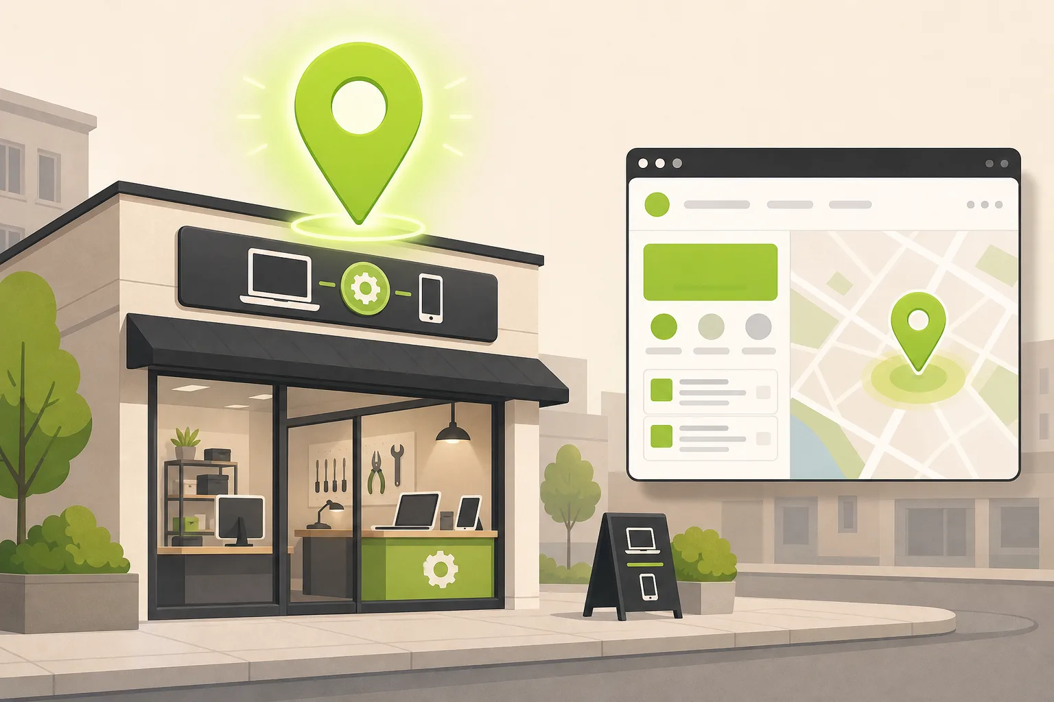 Illustration: Is Google Business Profile Enough for a Computer Repair Technician?