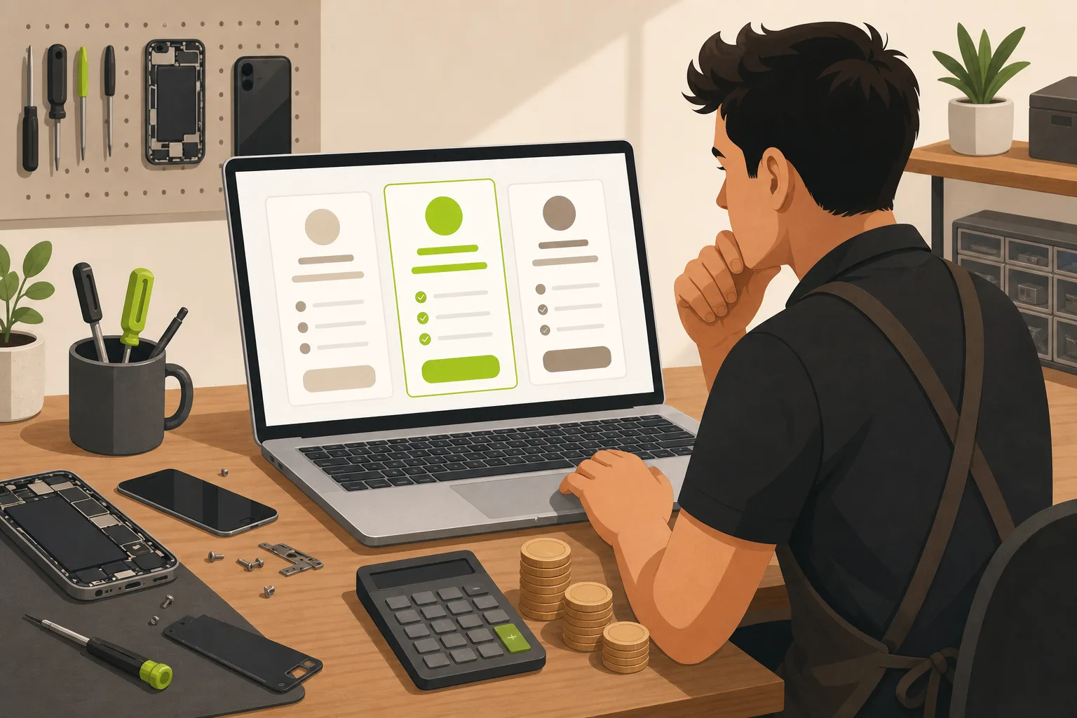 Illustration: How Much Does a Computer Repair Shop Website Cost?