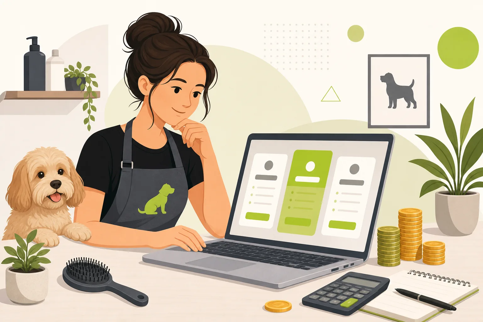 Illustration: How Much Does a Dog Groomer Website Cost?