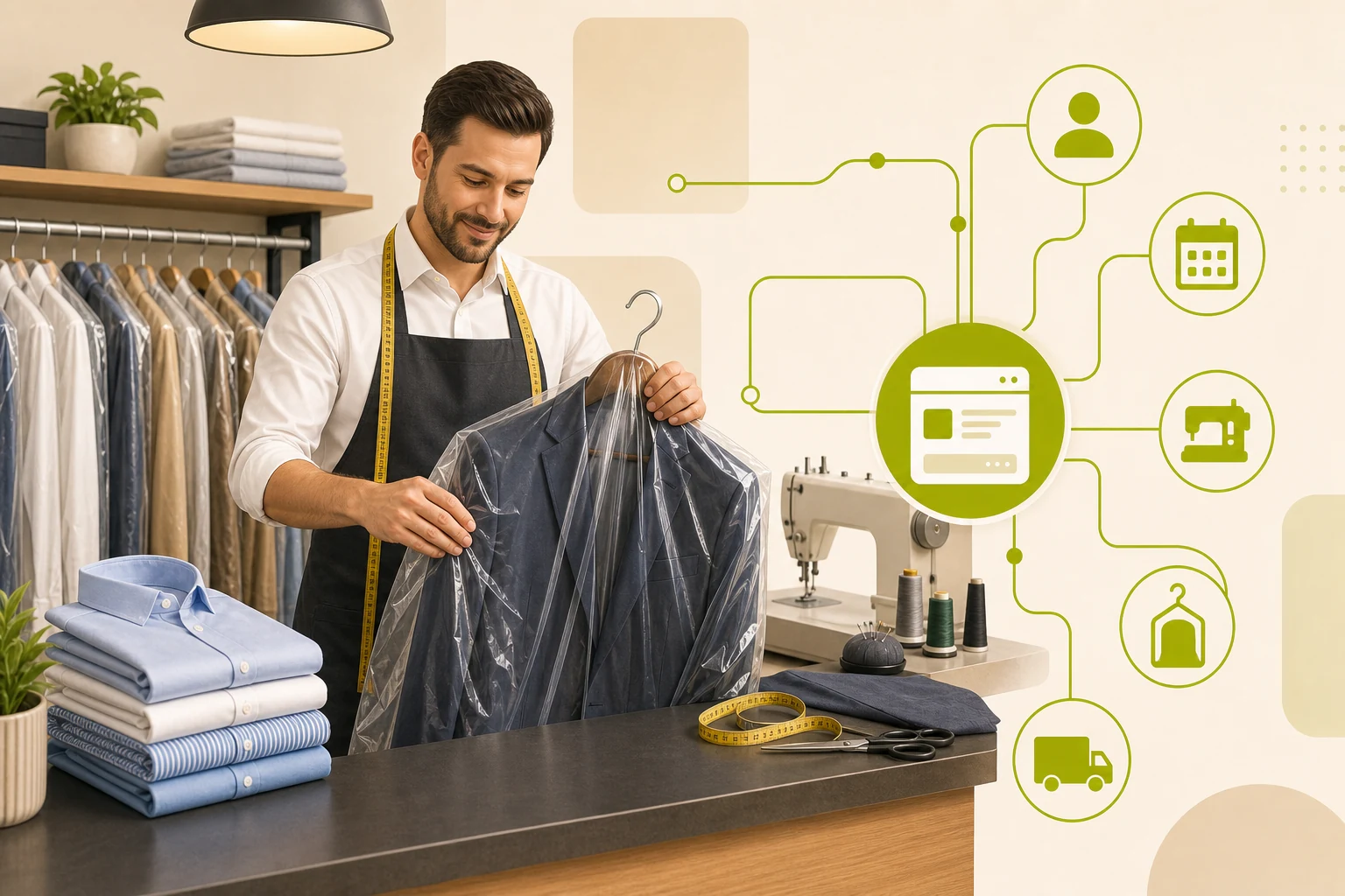 Illustration: What a Dry Cleaning & Tailoring Website Needs to Win Local Customers