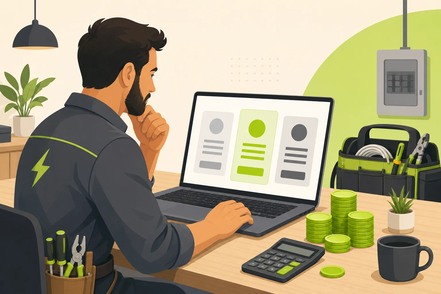 Illustration: How Much Does an Electrician Website Cost?