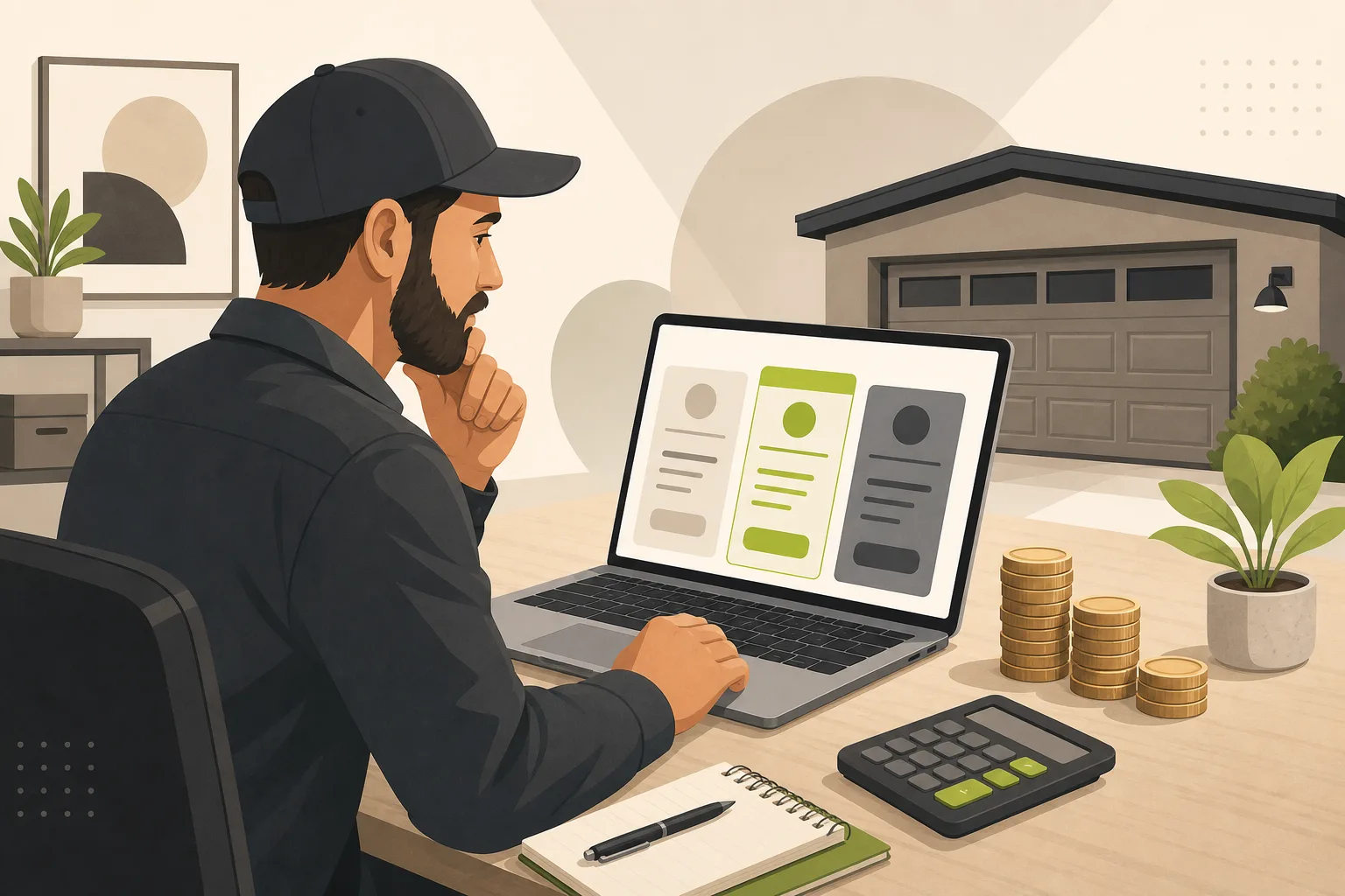 Illustration: How Much Does a Garage Door Company Website Cost?