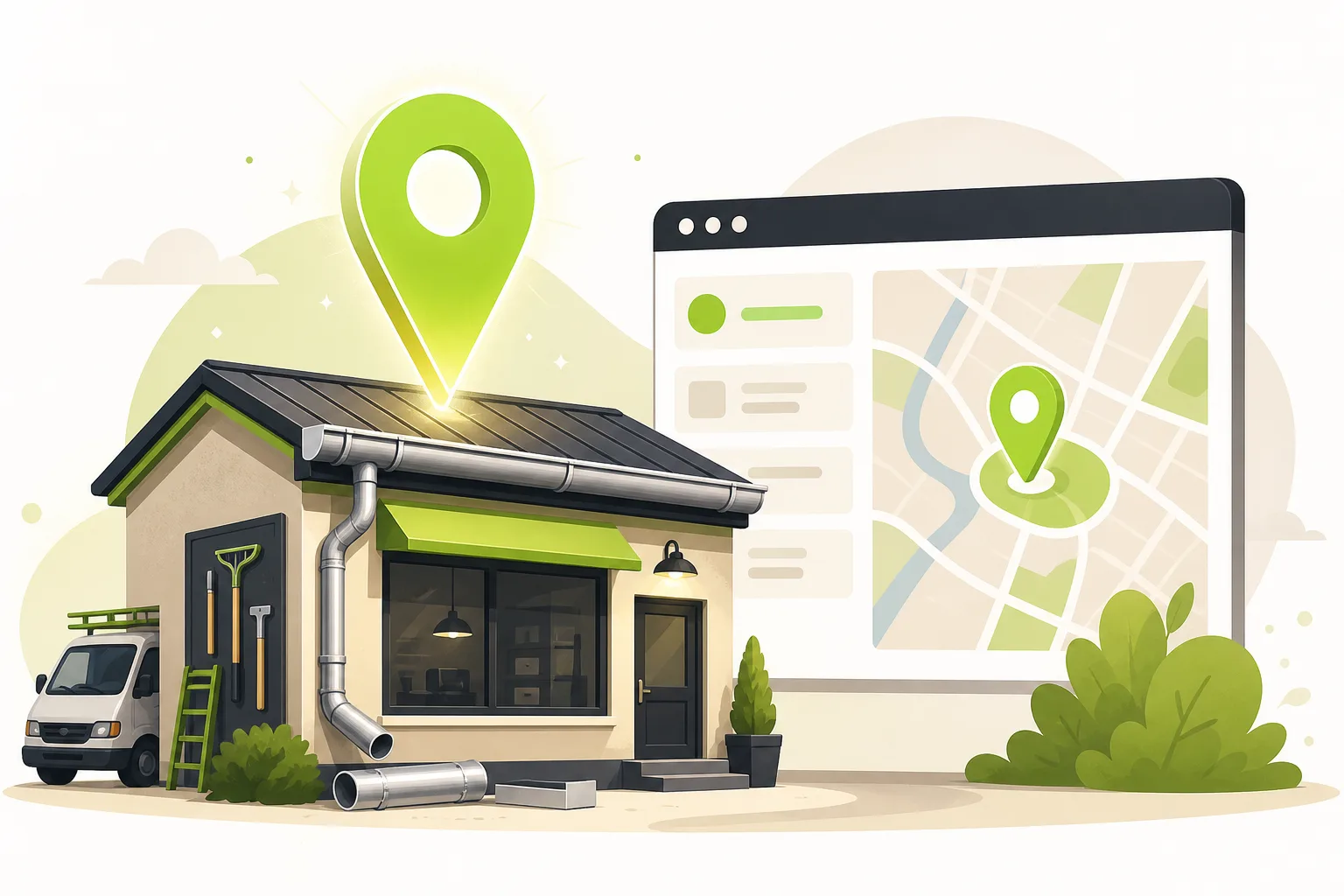 Illustration: Is Google Business Profile Enough for a Gutter Contractor?