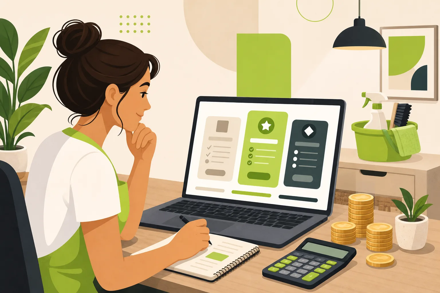 Illustration: How Much Does a House Cleaner Website Cost?