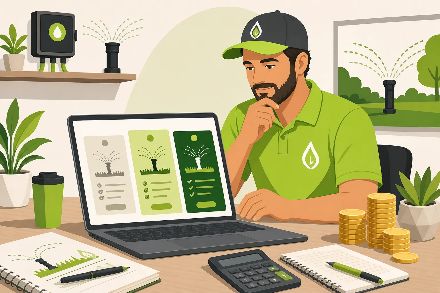Illustration: How Much Does a Sprinkler Contractor Website Cost?