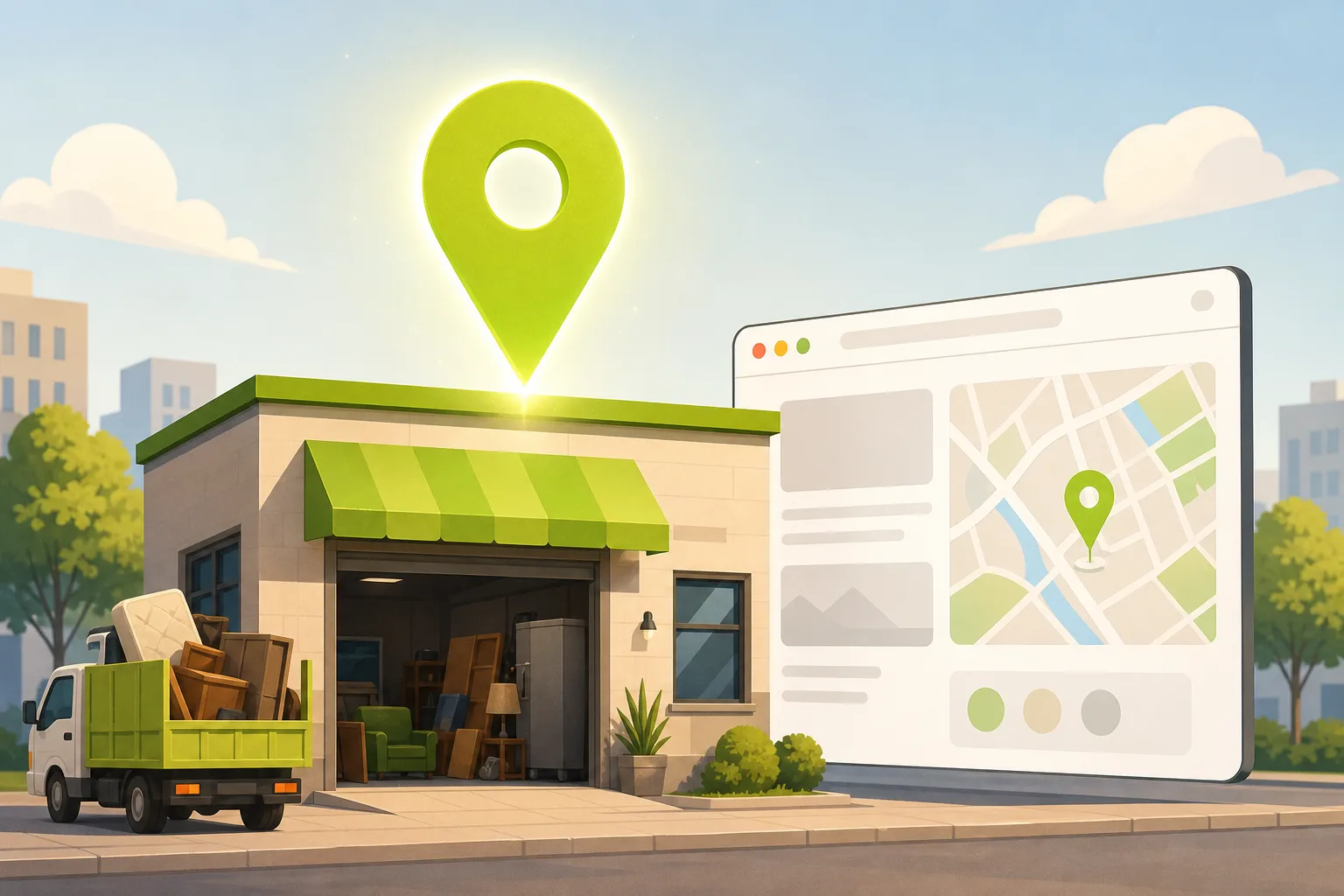 Illustration: Is Google Business Profile Enough for a Junk Removal Company?