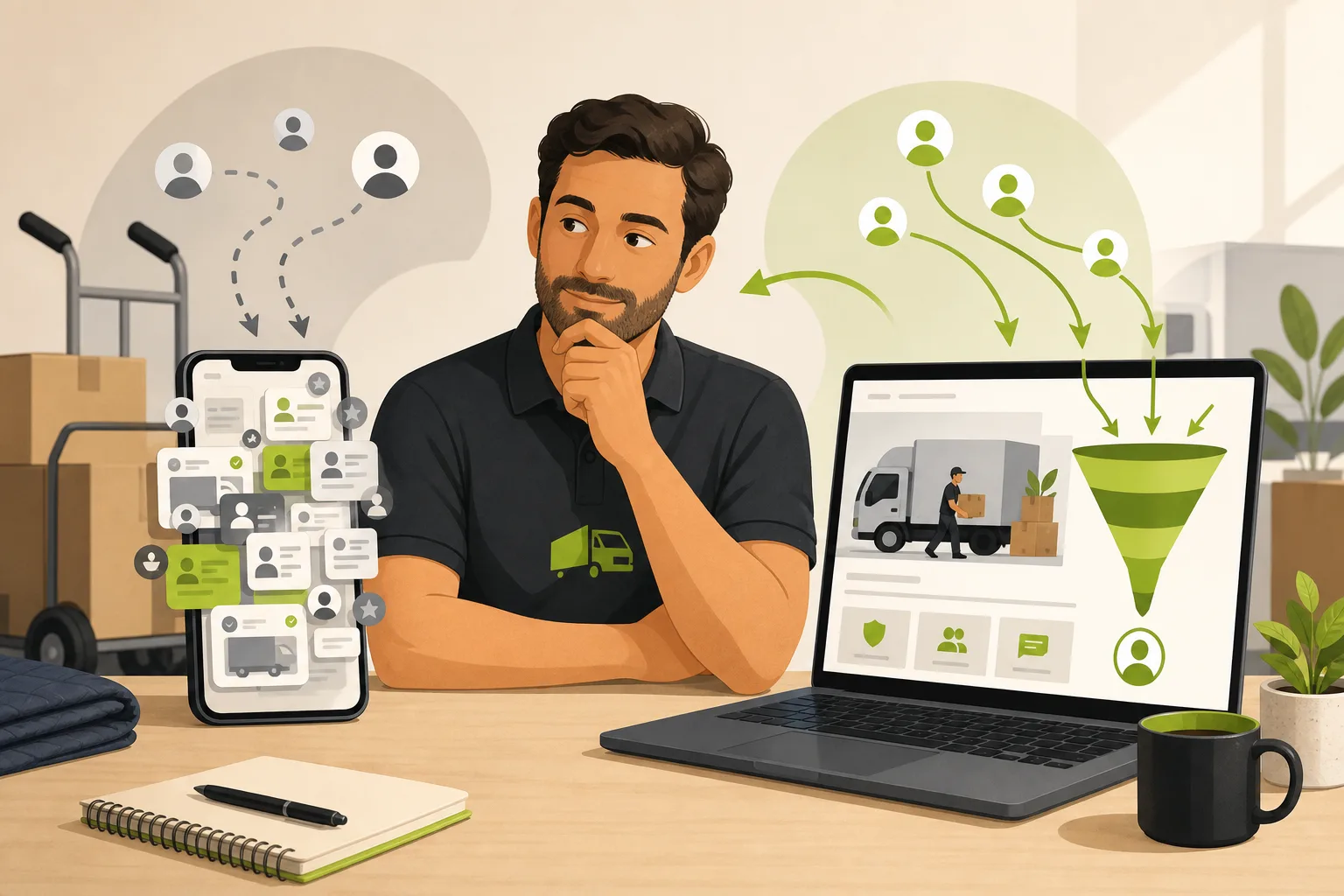 Illustration: Movers vs. Thumbtack: Own Your Pipeline or Pay Forever