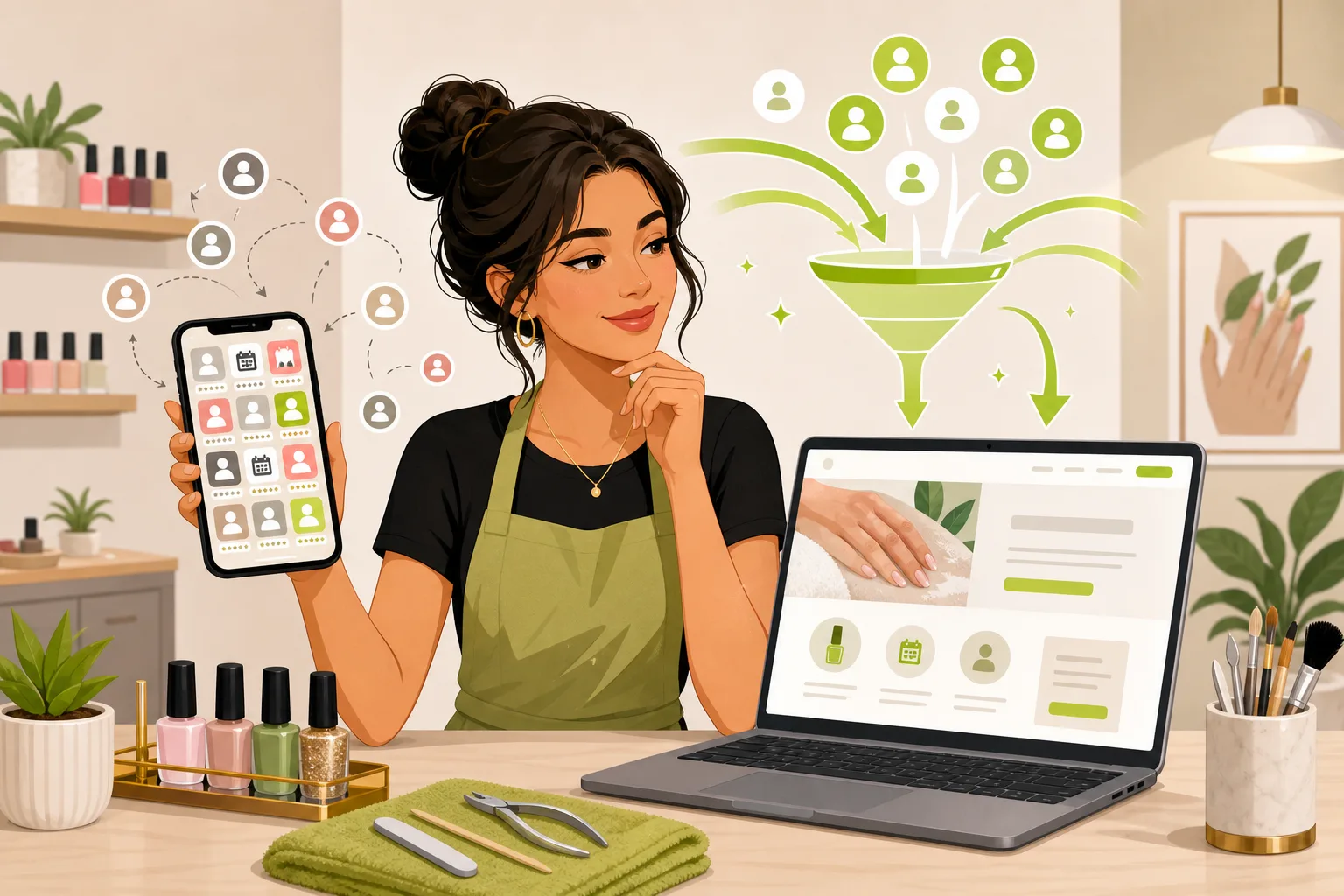 Illustration: Nail Salon vs Booksy & Fresha: Own Your Bookings