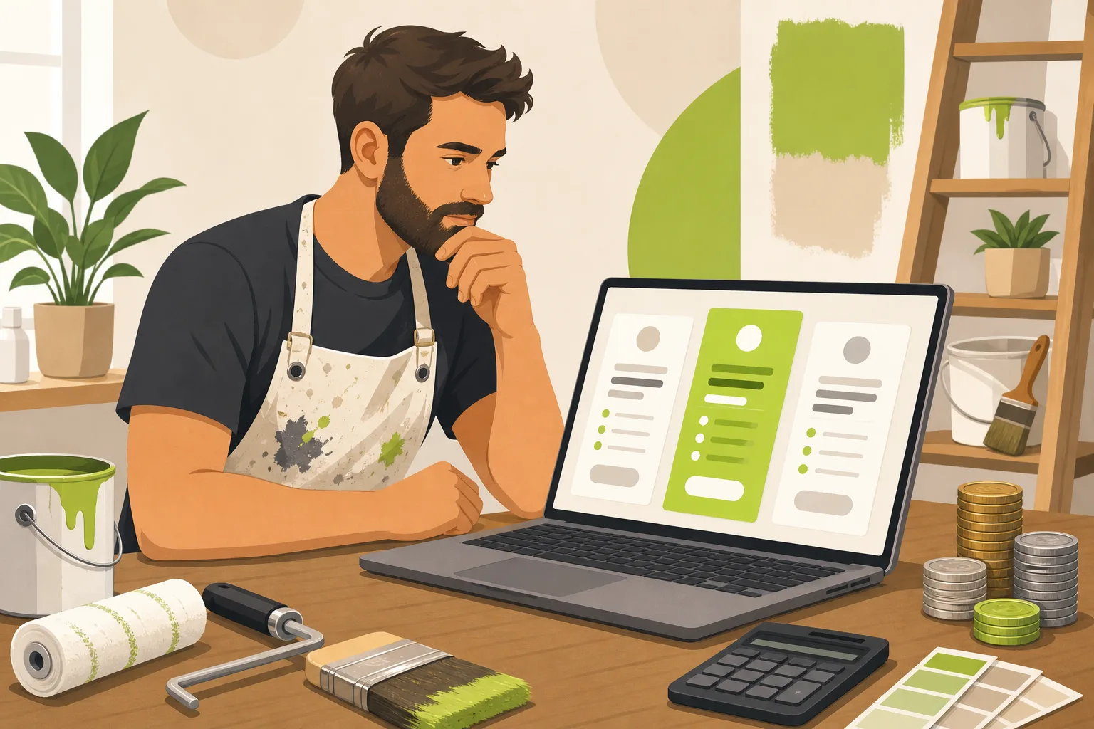 Illustration: How Much Does a Painter Website Cost?