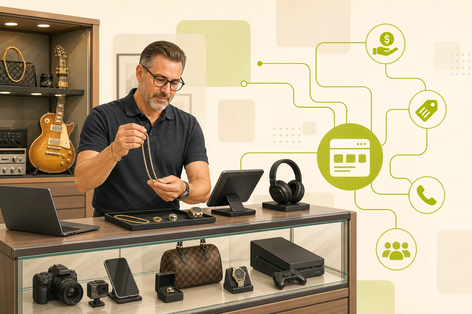 Illustration: What a Pawn Shop Website Needs to Win Local Customers