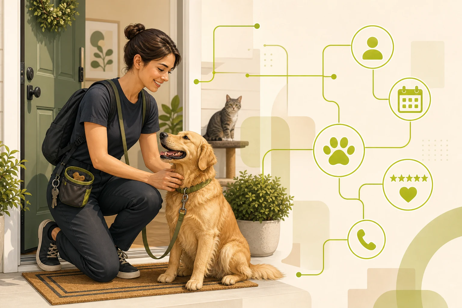 Illustration: What a Pet Sitting Website Needs to Win Local Customers