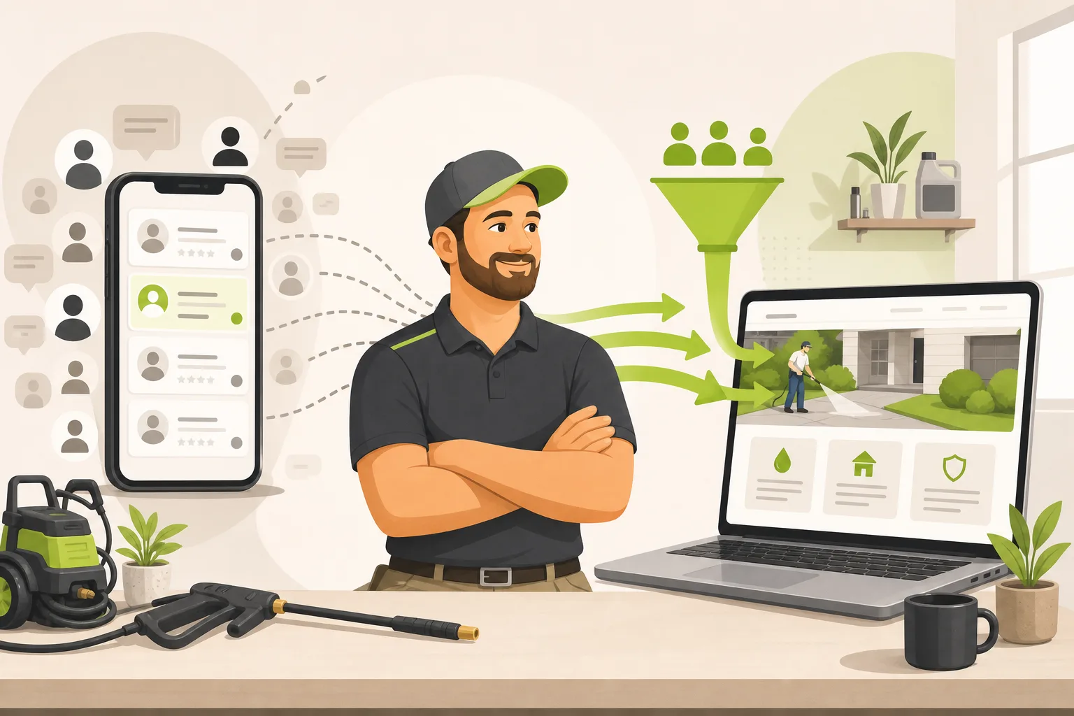 Illustration: Pressure Washer vs. Thumbtack: Owning Your Own Pipeline