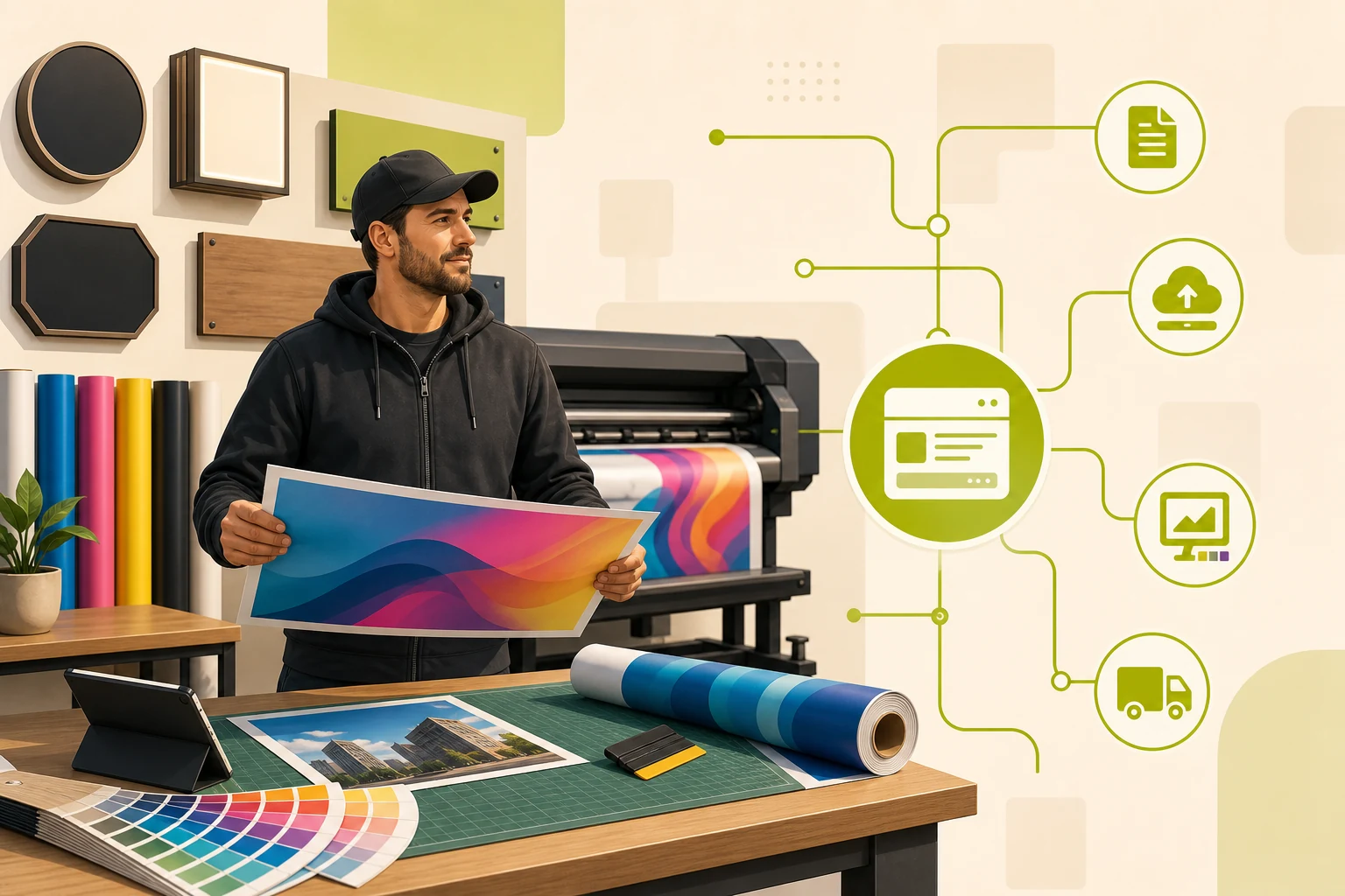 Illustration: What a Print & Sign Shop Website Needs to Win Local Customers