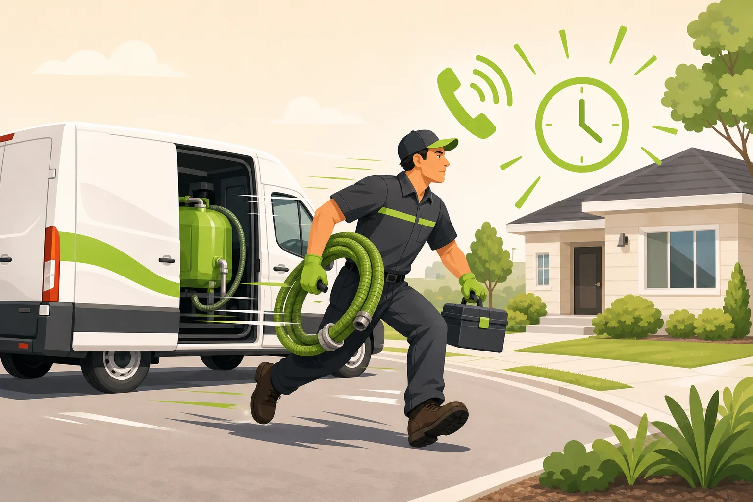 Illustration: How Septic Companies Win the Backup Emergency Search