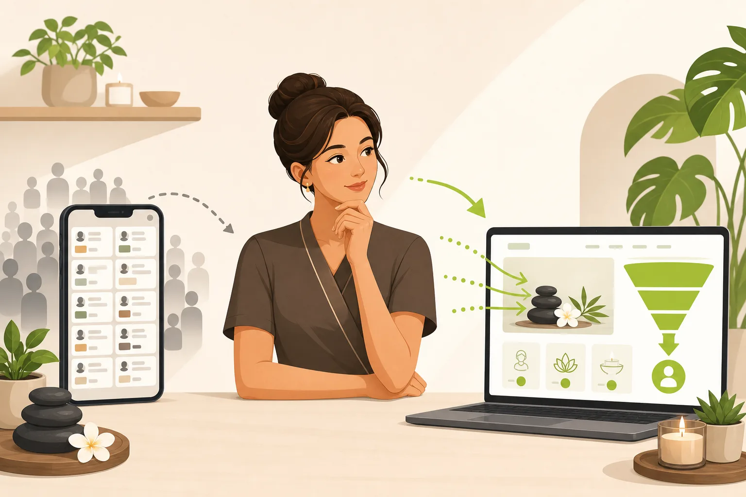 Illustration: Massage Therapists vs. Booksy & Soothe: Own Your Bookings