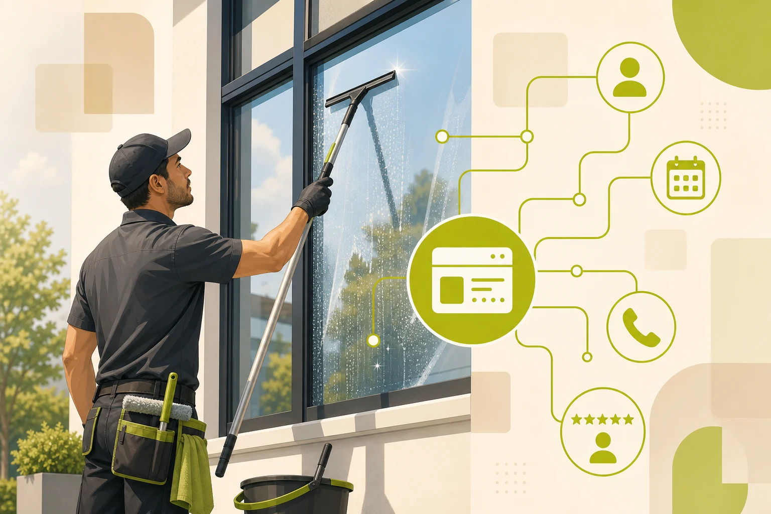 Illustration: What a Window Cleaning Website Needs to Win Local Customers