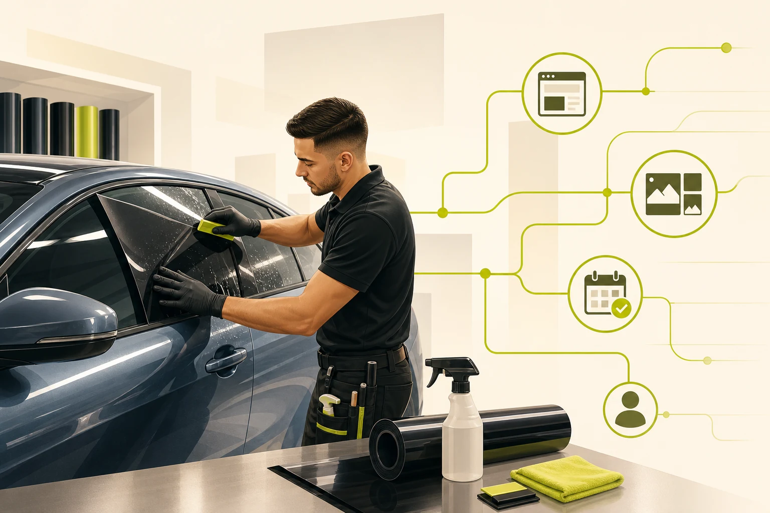 Illustration: What a Window Tinting Website Needs to Win Local Customers